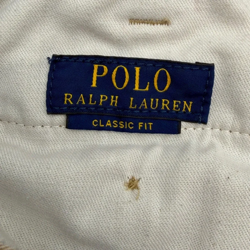 Polo Ralph Lauren Mens Classic Fit‎ Chino Shorts Tan Khaki Cotton Size 48